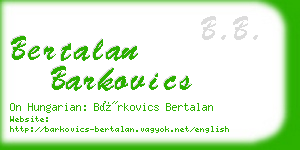 bertalan barkovics business card